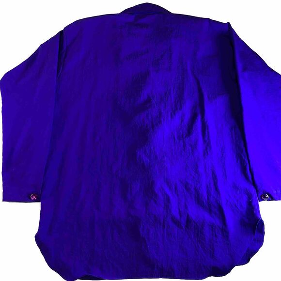 Vtg 80s Bedazzled Blazer / Shirt Wmn S Purple Yellow Lightening Bolts Halloween - Picture 2 of 10